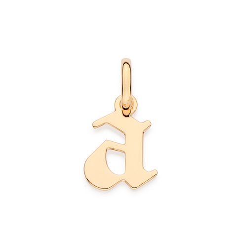 PINGENTE LETRA GÓTICA BANHADA A OURO 18K-LETRA A