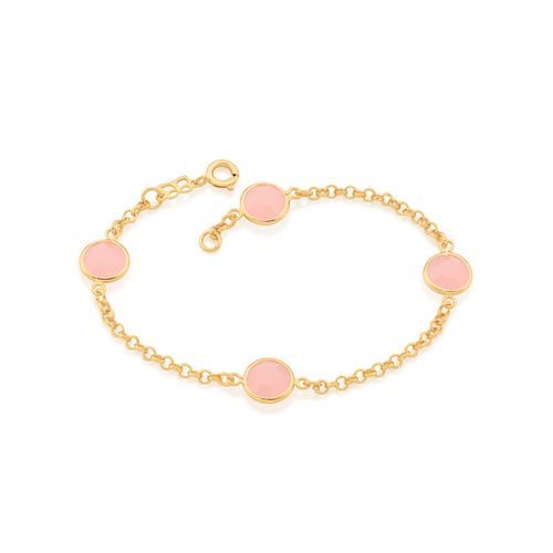 PULSEIRA COM CRISTAIS BANHADA A OURO 18K