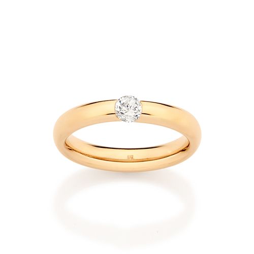 ALIANÇA BANHADA A OURO 18K COM ZIRCÔNIA