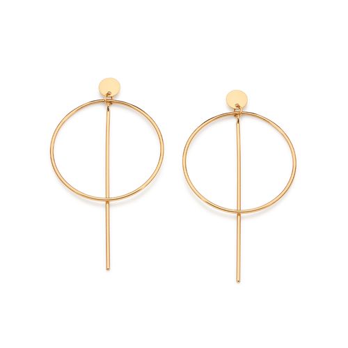 MAXI BRINCO ARGOLA COM HASTE BANHADO A OURO 18K
