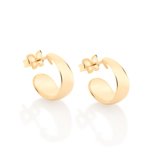 BRINCO MEIA ARGOLA BANHADO A OURO 18K