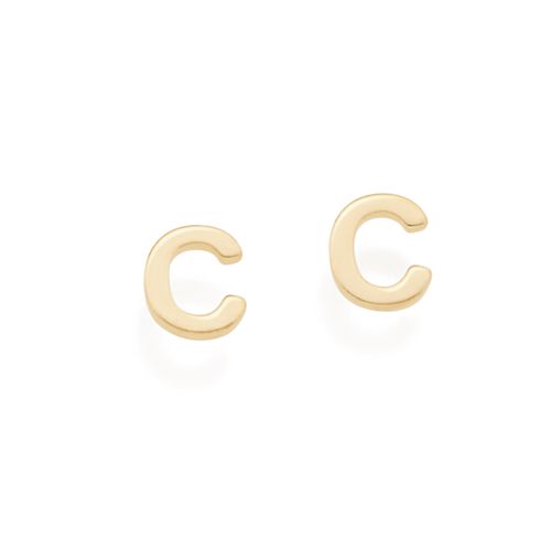 BRINCO LETRAS BANHADO A OURO 18K -LETRA C