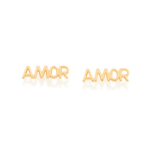 BRINCO AMOR BANHADO A OURO 18K