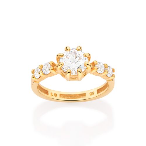 ANEL BANHADO A OURO 18K COM ZIRCÔNIAS