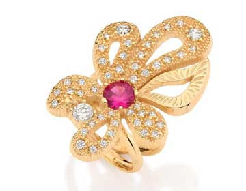 ANEL BANHADO A OURO 18K COM ZIRCÔNIAS