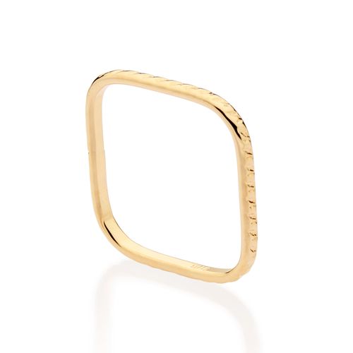 ANEL SKINNY QUADRADO BANHADO A OURO 18K