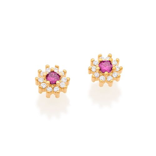 BRINCO BANHADO A OURO 18K ZIRCÔNIAS