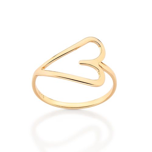 ANEL SKINNY CORAÇÃO BANHADO A OURO 18K