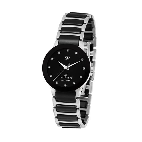 RELÓGIO ANALÓGICO SOCIAL PRETO COM PRATA