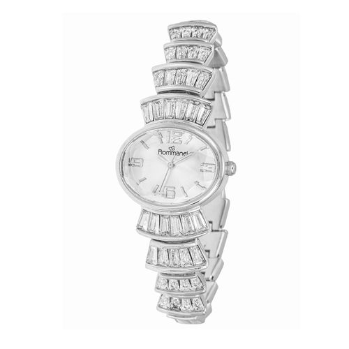 RELÓGIO ANALÓGICO SOCIAL PRATA, COM CRISTAIS