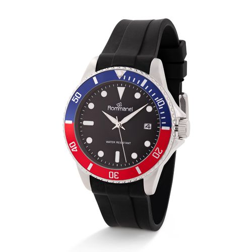 RELÓGIO ANALÓGICO SOCIAL DE SILICONE PRETO