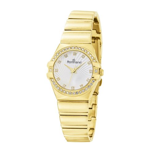 RELÓGIO ANALÓGICO SOCIAL DOURADO