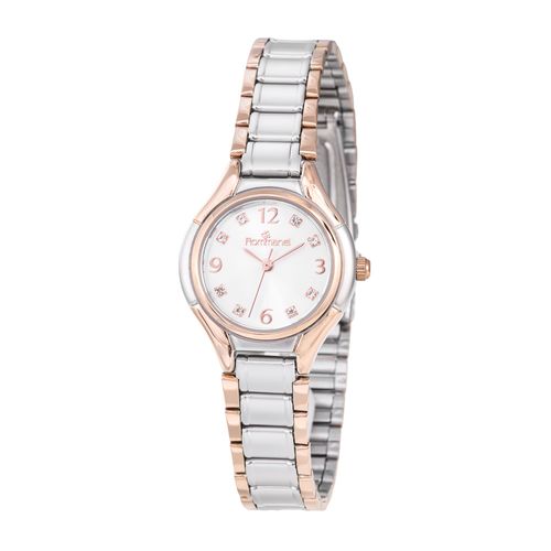 RELÓGIO ANALÓGICO SOCIAL PRATA COM ROSE