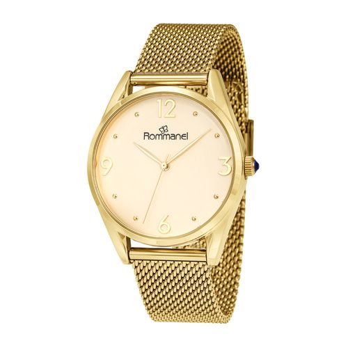 RELÓGIO ANALÓGICO SOCIAL DOURADO