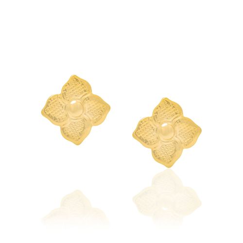 BRINCO BANHADO A OURO 18K FLOR