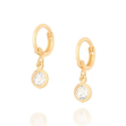 BRINCO ARGOLA COM ZIRCÔNIAS BANHADO A OURO 18K