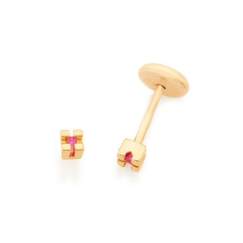 BRINCO SOLITÁRIO INFANTIL BANHADO A OURO 18K