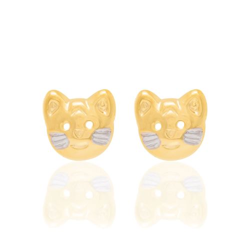 BRINCO GATO BANHADO A OURO 18K