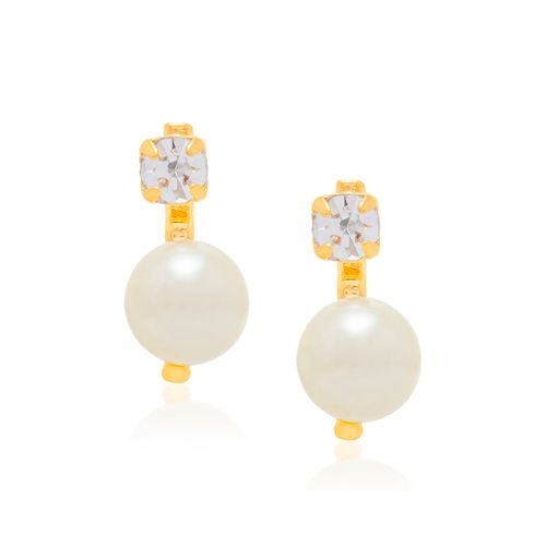 BRINCO BANHADO A OURO 18K COM CRISTAIS E PÉROLAS