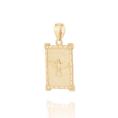 PINGENTE BANHADO A OURO 18K COM ESPÍRITO SANTO