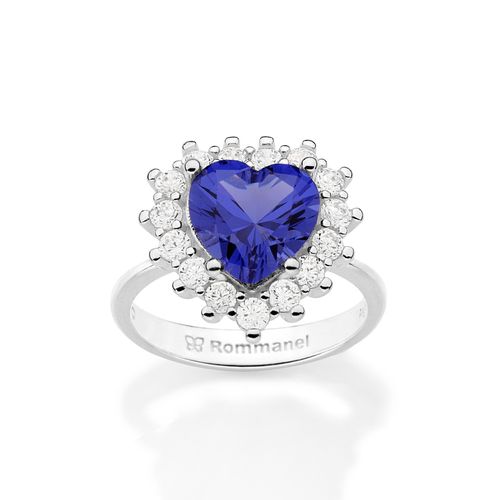 ANEL CORAÇÃO DE PRATA MACIÇA 925 COM ZIRCÔNIAS