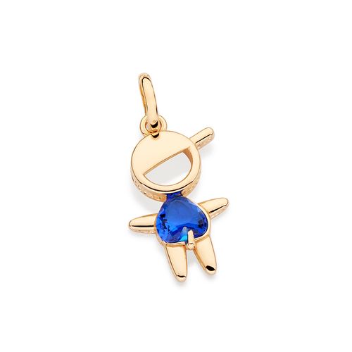 PINGENTE MENINO BANHADO A OURO 18K COM CRISTAL