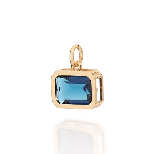 PINGENTE OCTAGONAL BANHADO A OURO 18K COM CRISTAL