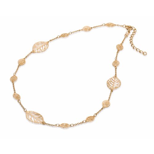 GARGANTILHA BANHADA A OURO 18K FORMADA POR FOLHAS