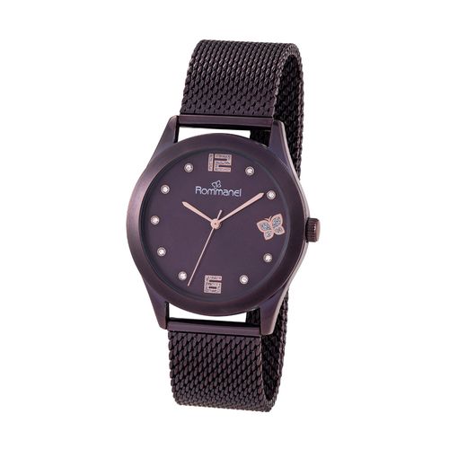 RELÓGIO ANALÓGICO ROXO COM BORBOLETA