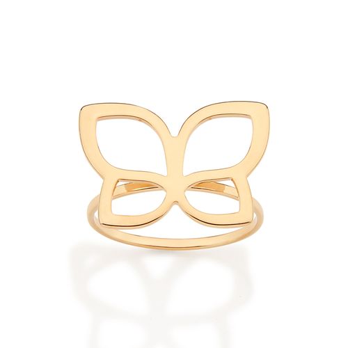 ANEL SKINNY BORBOLETA BANHADO A OURO 18K