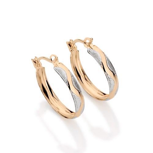 BRINCO ARGOLA BANHADO A OURO 18K COM APLICAÇÃO DE RHODIUM