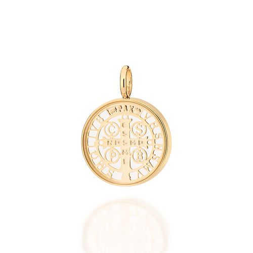 PINGENTE CRUZ DE SÃO BENTO BANHADA A OURO 18K