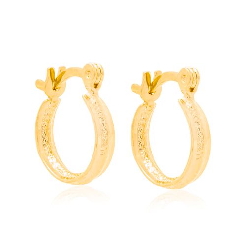BRINCO MEIA ARGOLA BANHADO A OURO 18K