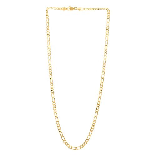 CORDÃO BANHADO A OURO 18K ELO ALTERNADO E LAMINADO