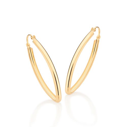 BRINCO ARGOLA NAVETE BANHADO A OURO 18K