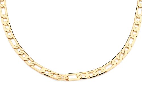 CORDÃO BANHADO A OURO 18K DIAMANTADO COM FIO ELOS ALTERNADOS