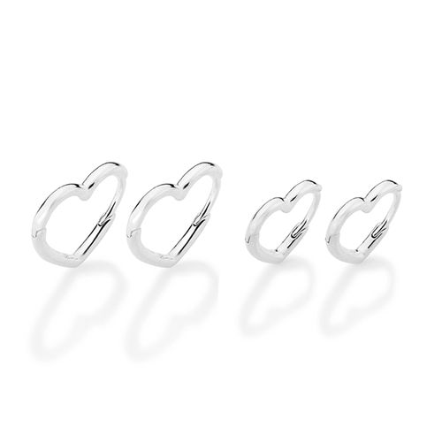 KIT BRINCO ARGOLAS CORAÇÕES DE PRATA MACIÇA 925