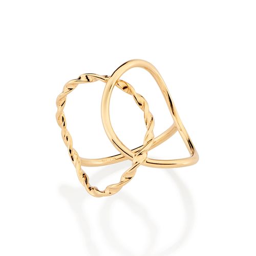 MAXI ANEL CÍRCULOS VAZADOS BANHADO A OURO 18K