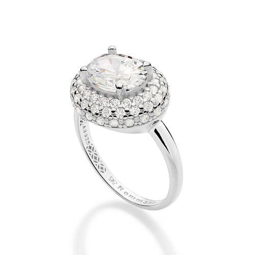 MAXI ANEL OVAL DE PRATA MACIÇA 925 COM ZIRCÔNIAS