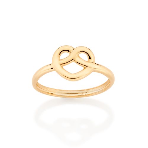 ANEL CORAÇÃO INFINITO BANHADO A OURO 18K