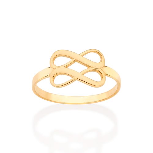 ANEL SKINNY DUPLO INFINITO BANHADO A OURO 18K