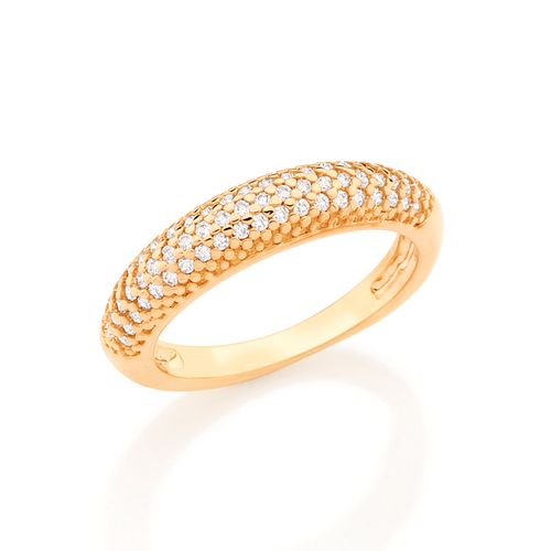 ANEL BANHADO A OURO 18K COM ZIRCÔNIAS