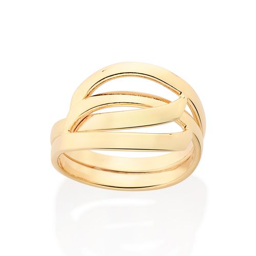 ANEL ARO DUPLO ENTRELAÇADO BANHADO A OURO 18K