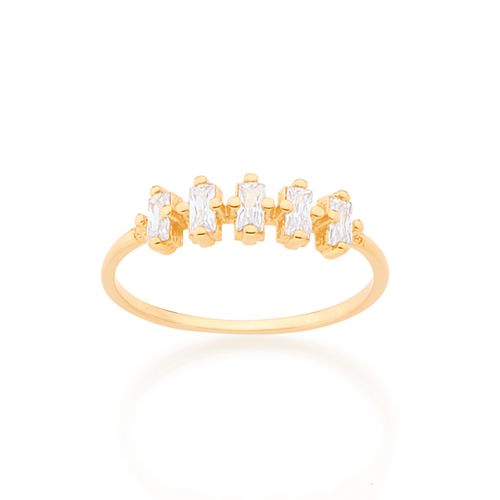 ANEL SKINNY RING BANHADO A OURO 18K COM ZIRCÔNIAS