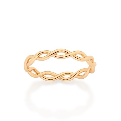 ANEL INFINITOS ENTRELAÇADOS BANHADO A OURO 18K