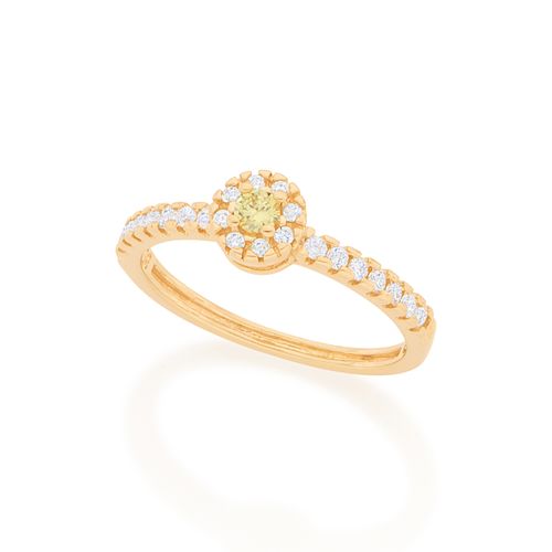 ANEL BANHADO A OURO 18K COM ZIRCÔNIAS