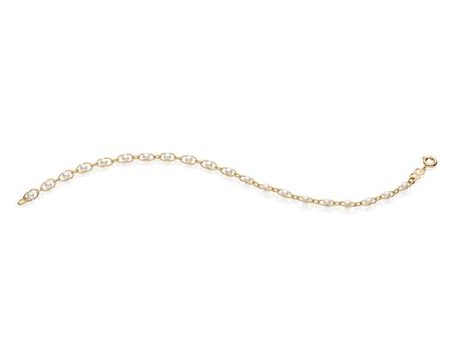 PULSEIRA BANHADA A OURO 18K COM PÉROLAS SINTÉTICAS