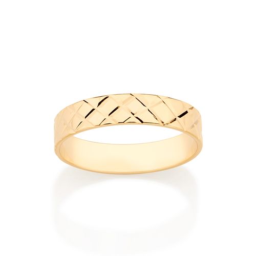 ALIANÇA DIAMANTADA BANHADA A OURO 18K