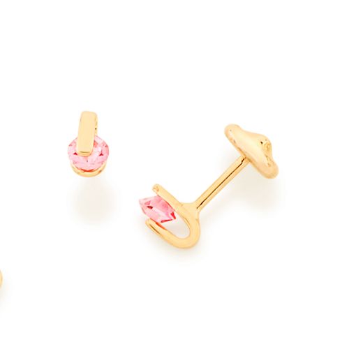 BRINCO INFANTIL BANHADO A OURO 18K COM CRISTAIS