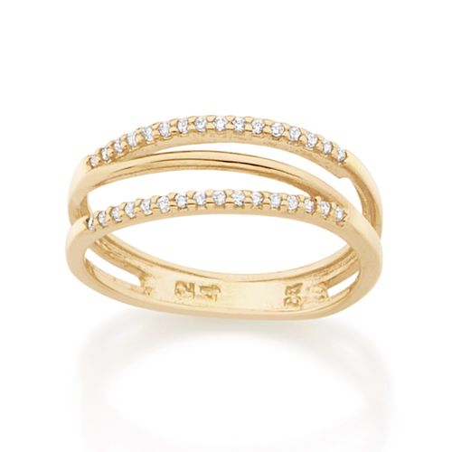 ANEL BANHADO A OURO 18K COM ZIRCÔNIAS